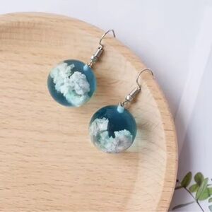 Blue Cloud Sphere Earrings